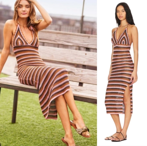 Heartloom Dresses & Skirts - Heartloom Paola Crochet Halter Maxi Dress REVOLVE
